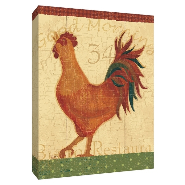 PTM Images 9-154924 PTM Canvas Collection 10" x 8" - "Little Roosters IIE" Giclee Roosters Textual Art Print on Canvas