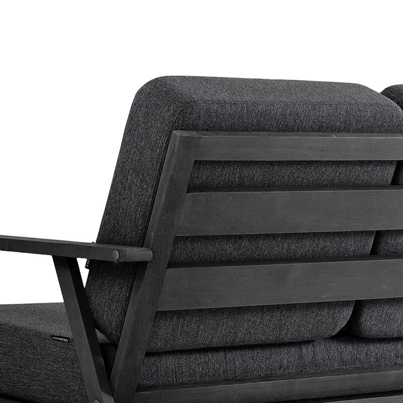 Teak Frame Outdoor Loveseat Daybed with Water-Resistant Cushions.