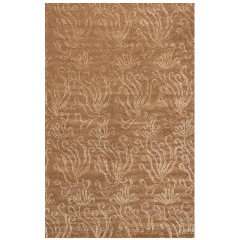 Martha Stewart by SAFAVIEH Seaflora Silk/ Wool Rug - 5'6" x 8'6" - Sand