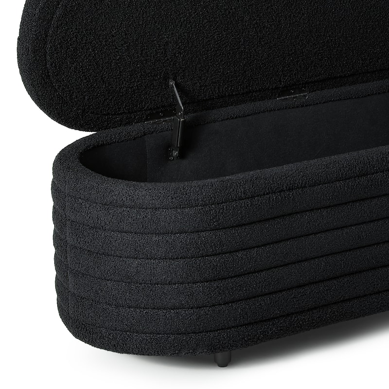 Bayville Sherpa Polyester Flip Top Storage Ottoman - 54"