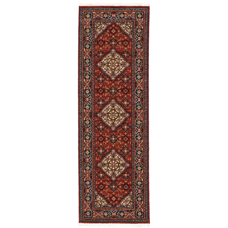 Style Haven Leander Persian Inspiration Fringed Wool Blend Area Rug - 2' x 6' - Runner