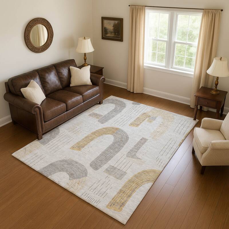 Premium Washable Super Soft Contemporary Mayfield Rug - Silver - 9' x 12'