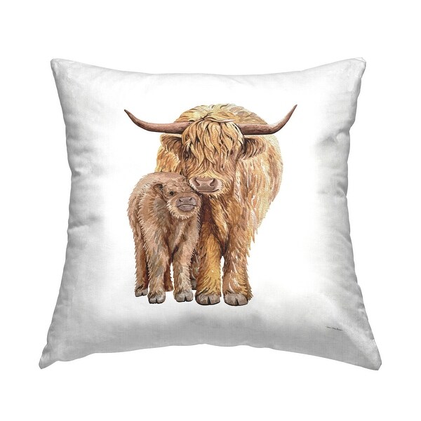 Stupell Highland Cattle Calf Printed Throw Pillow by Seven Trees