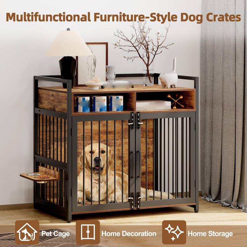Dog Crate Furniture Wooden Dog Crate End Side Table
