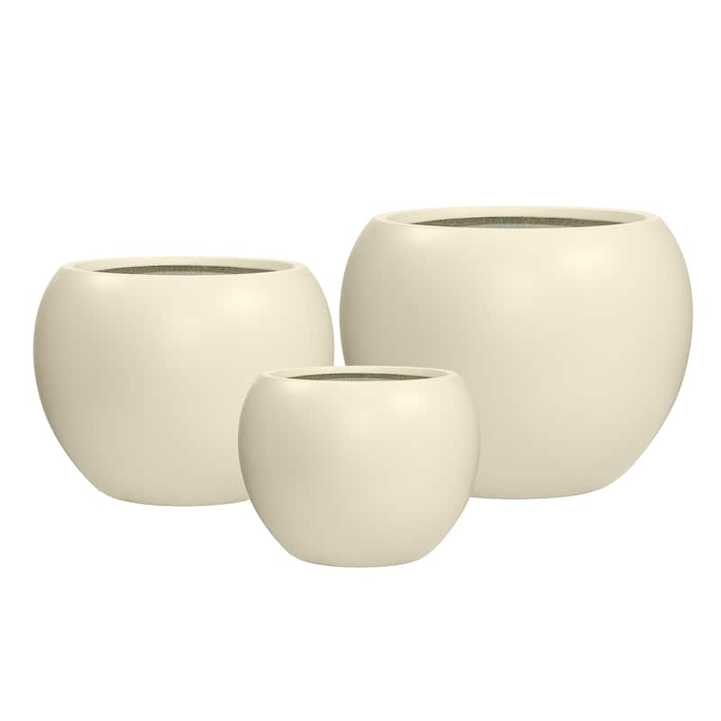 DreamPatio Riverside Fiberstone Composite Ball Planter for Indoor/Outdoor - Smooth Automotive 2K Coating