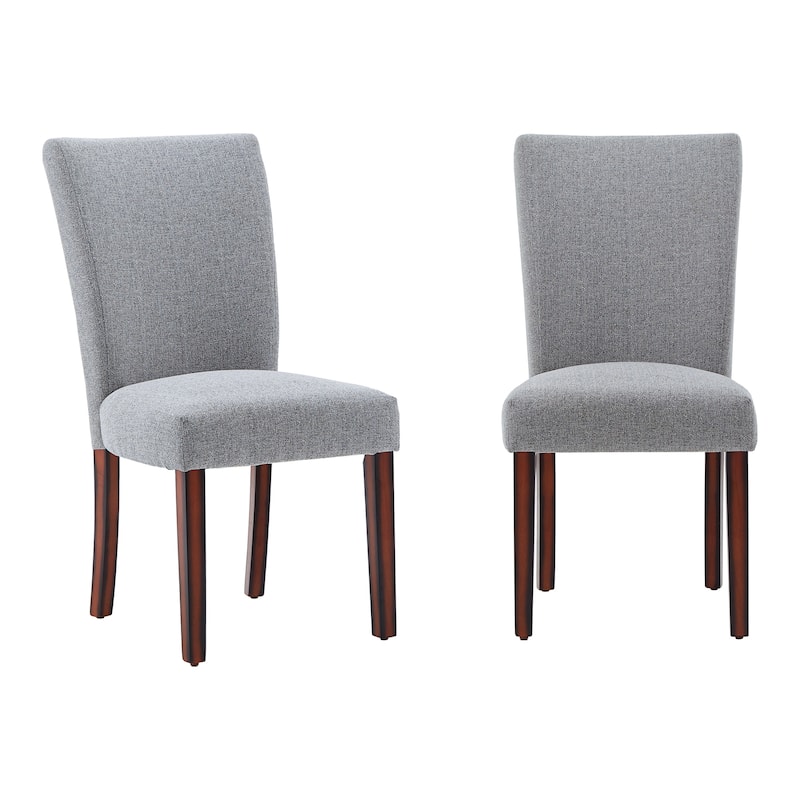 Dinant Upholstered Parson Dining Chairs (Set of 2) - Heathered Weave- Light Grey