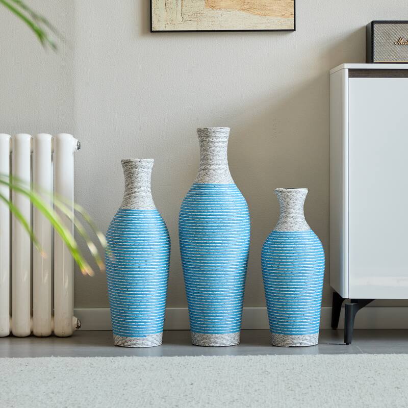 Desktop Vase, Brown Decorative Floor Vase, Classic and Neat Floor Vase, Home Decoration Flower Stand Set of 3 pieces