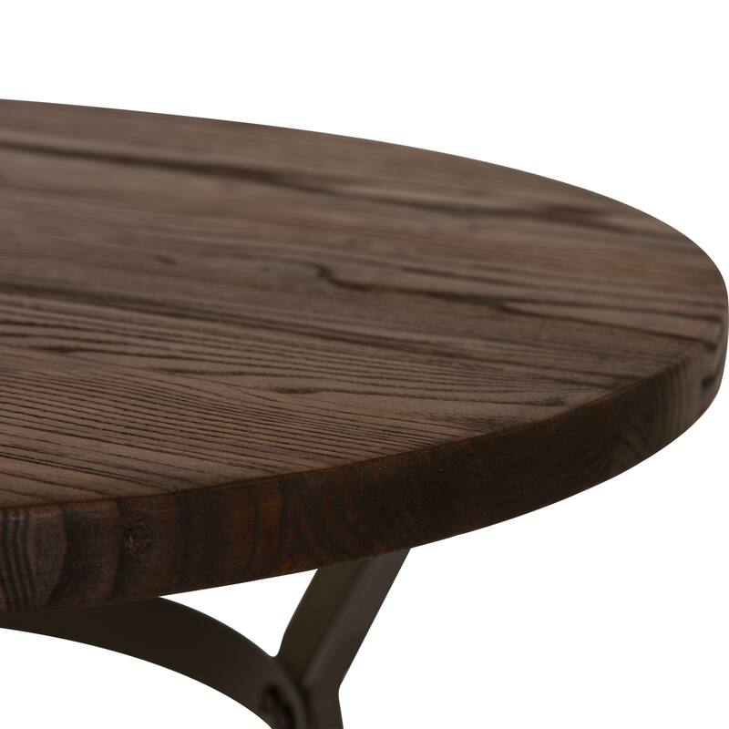 Glitzhome 41"H Round Wood Top High Pub Table with Gaslift Adjustable Swivel Bar Stools Set