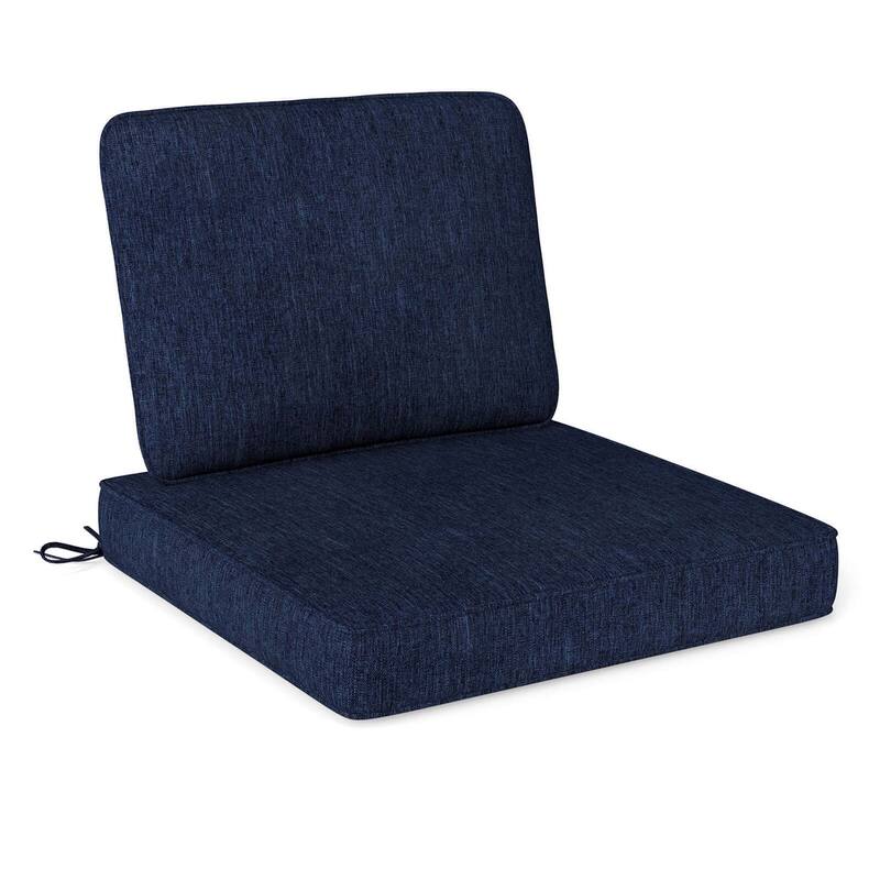 2/4/6/8 Pack Outdoor Chair Cushion Deep Seat &Backrest Pillow Set - Navy - 2 pack