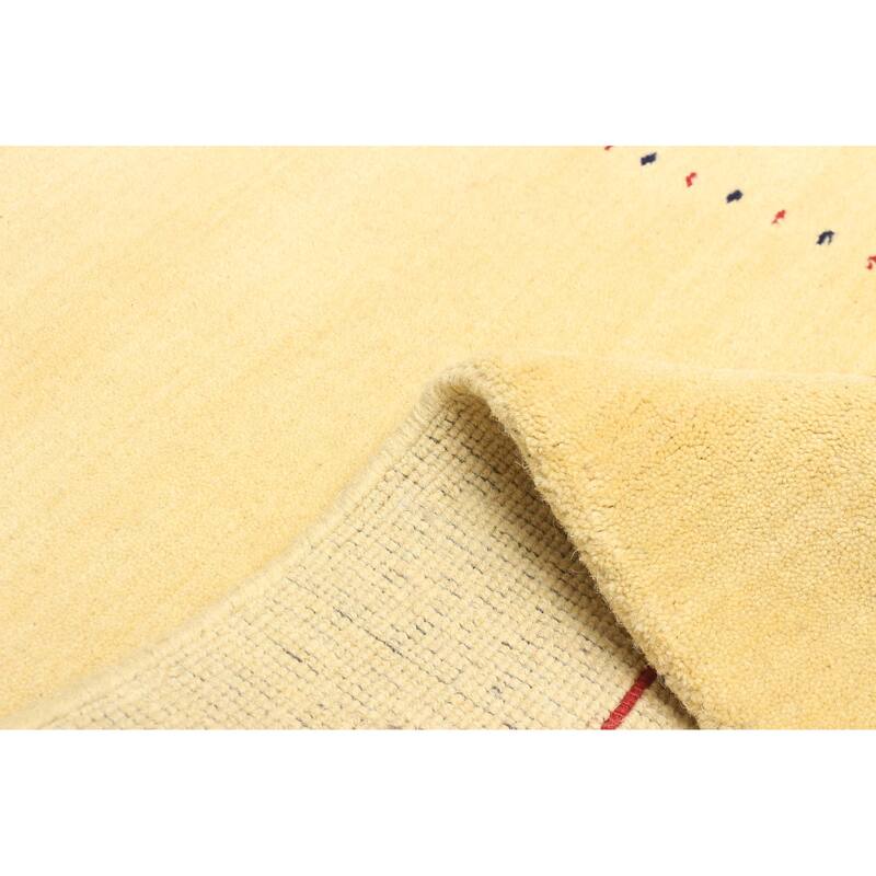 ECARPETGALLERY Hand Loomed Kashkuli Gabbeh Light Gold Wool Rug - 3'0 x 5'0