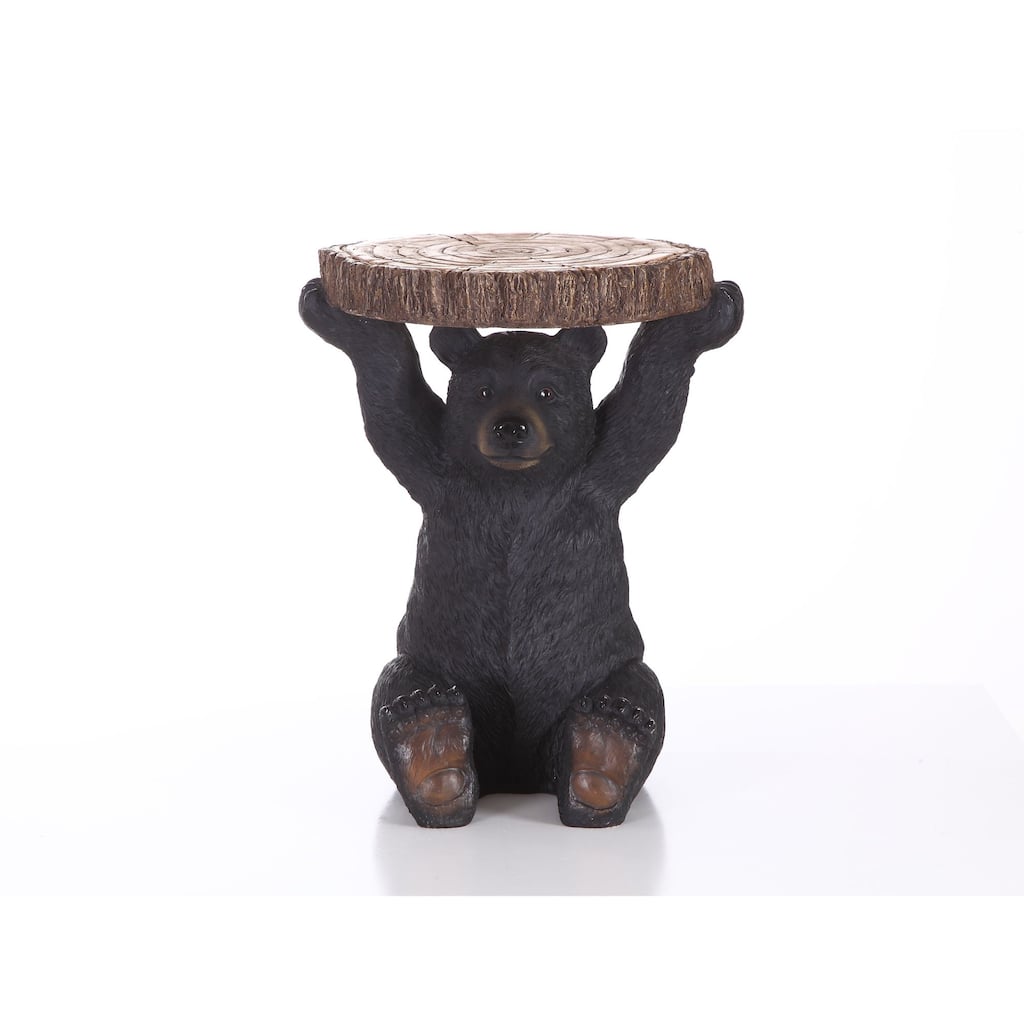 20" Sitting Bear Plant Stand Outdoor Garden Statue