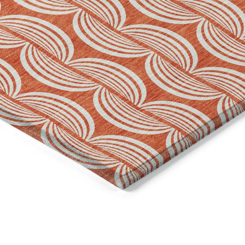 Machine Washable Indoor/ Outdoor Contemporary Chantille Rug