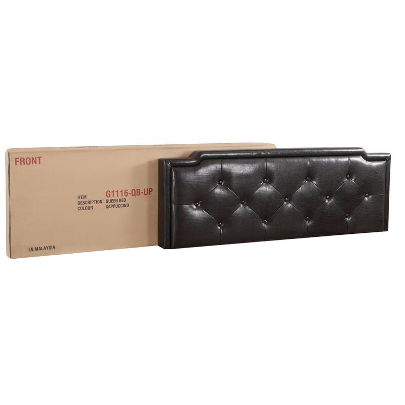 Full Size PU Tufted Platform Bed with Adjustable Headboard