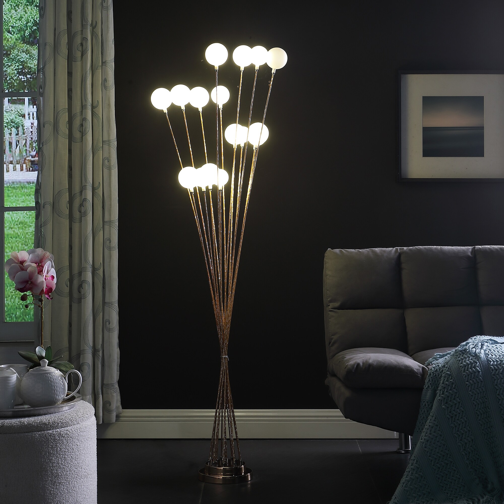 Multi globe floor lamp top