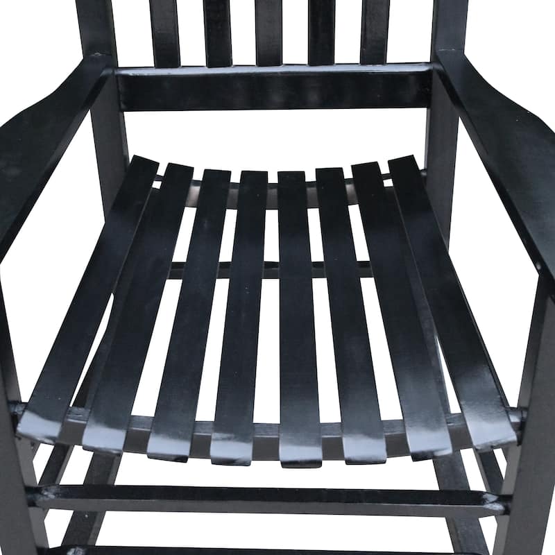 Outdoor Wooden Porch Rocker Chair, Without Mat for Balcony Backyard Lawn
