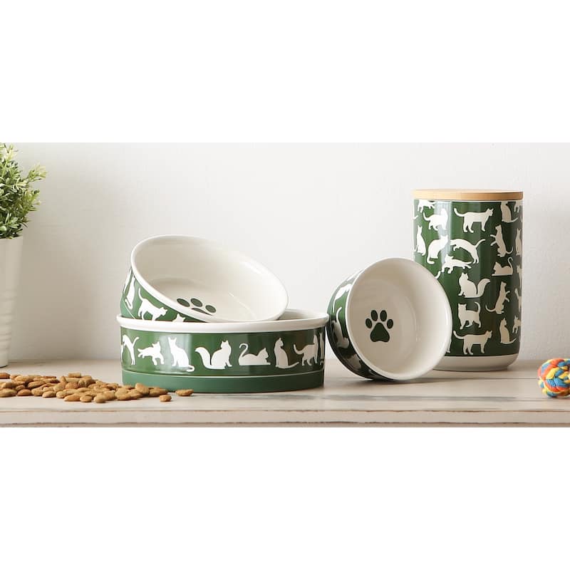 Bone Dry Pet Bowl Cats Meow (Set of 2)