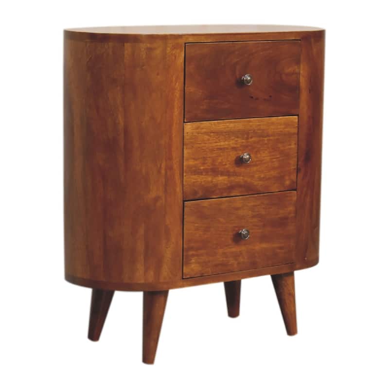 Artisan Furniture solid wood Mini Chestnut Cabinet, Brown with Three Drawers