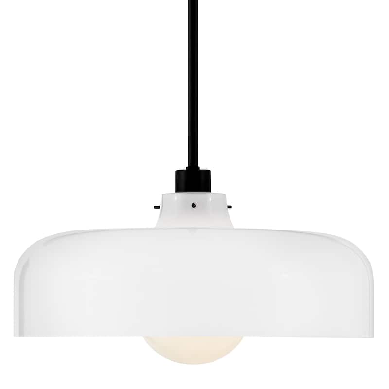 Lark 83497-CO Maisie 15" Wide Pendant with Cased Opal Shade - Black