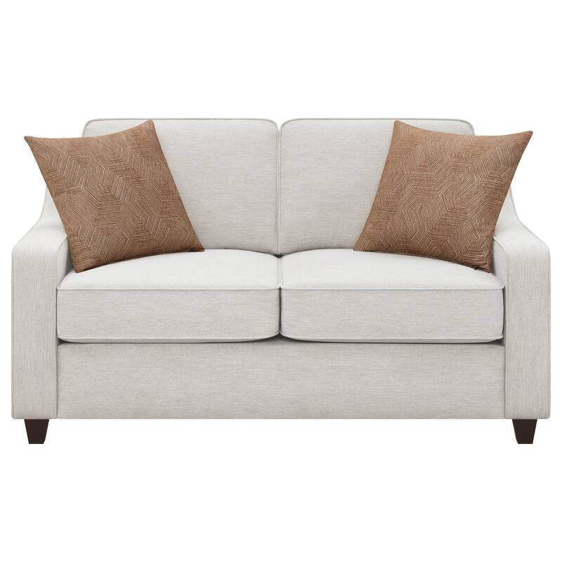 Christine Upholstered Sloped Arm Sofa Set Beige