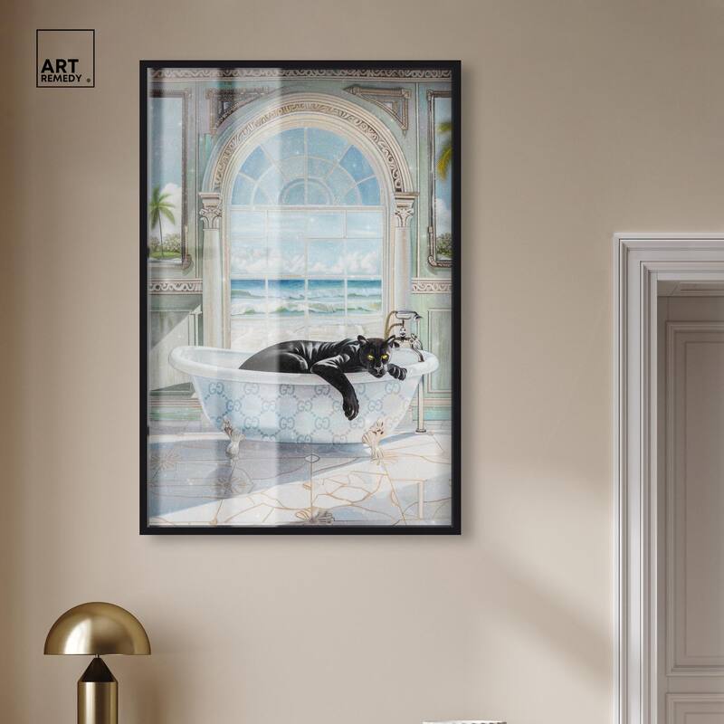 Panther Arch Bathroom Glam Shadowbox by Art Remedy