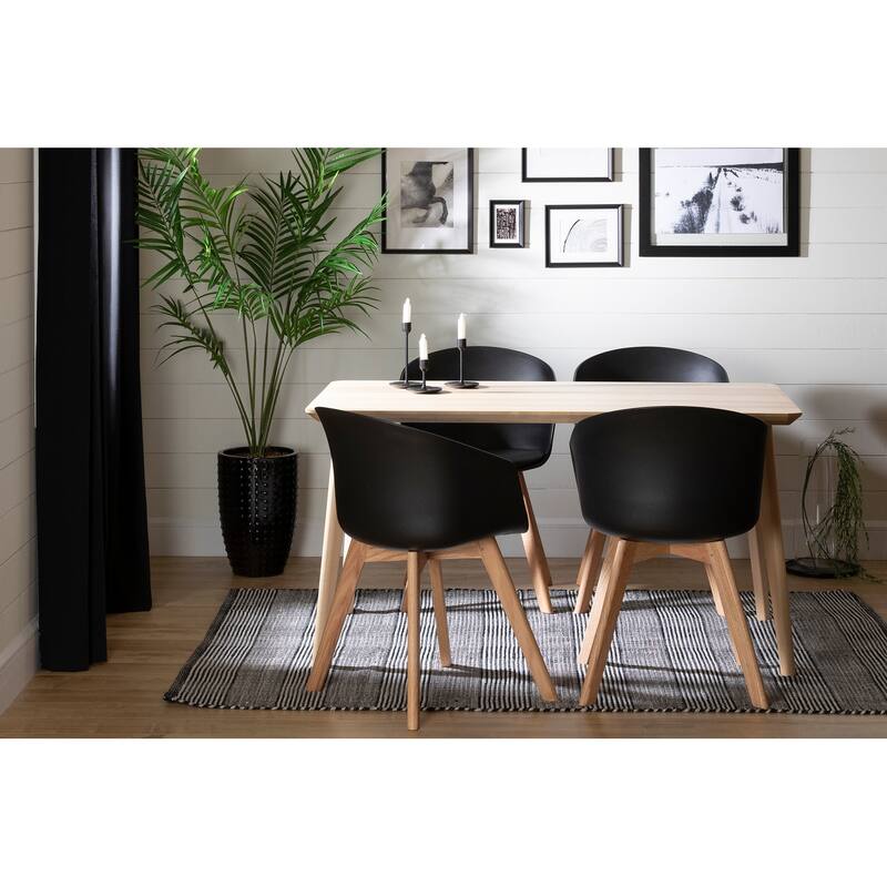 Flam Set of 2 Dinning Chair with Beech Wood Legs