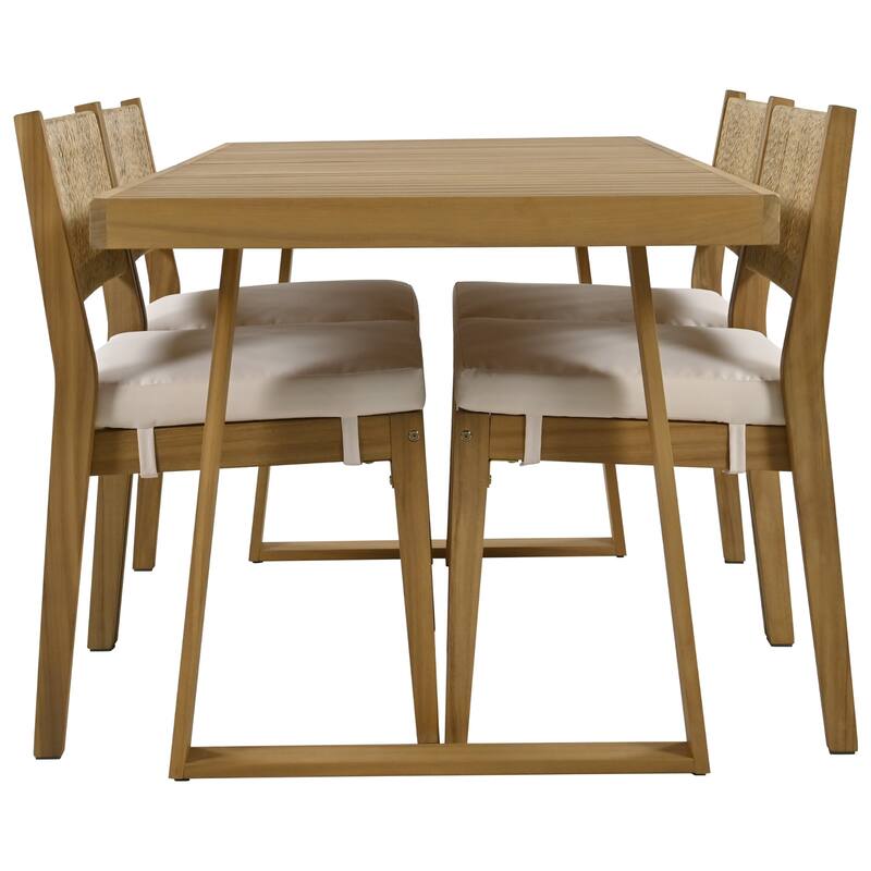Multi-person Outdoor Acacia Wood Dining Table and Chair Set