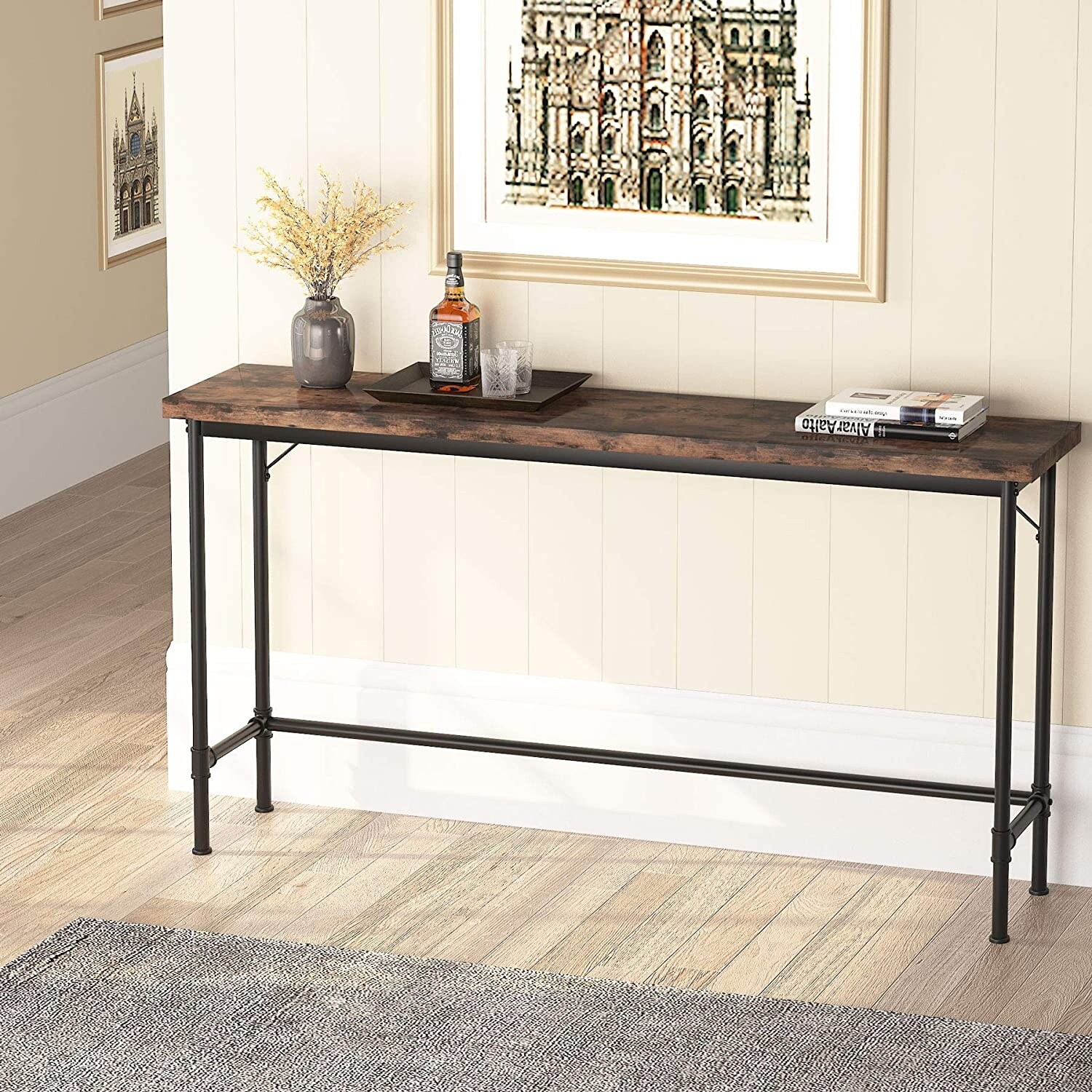 Tribesigns Narrow Console Table Extra Long Industrial Sofa Table Hallway Table For Entryway Overstock 32649149 Narrow console table with faux marble top: tribesigns narrow console table extra long industrial sofa table hallway table for entryway