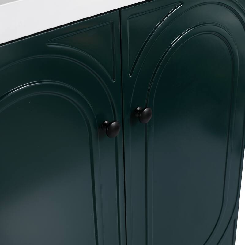 Modern 30 Inch Freestanding Bathroom Vanity Base without Sink, Storage Cabinet with Soft-Close Doors and Adjustable Shelves