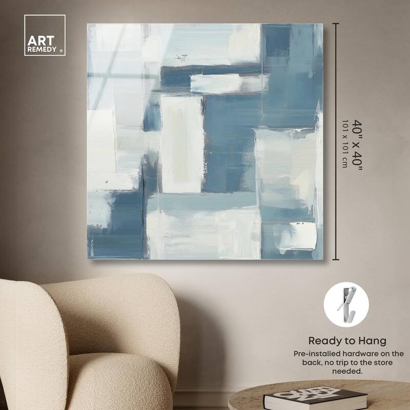 Deconstructed Blue III Acrylic by Art Remedy, Ready to Hang