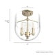 preview thumbnail 4 of 6, Hunter Sacha 3-Light Semi-Flush Mount Ceiling Light w/ Clear Glass - Entry, Dining Room, Kitchen Table - Modern, Low-Profile