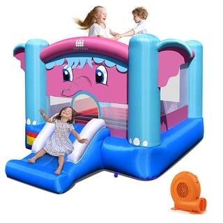 Gymax Inflatable Bounce House 3-in-1 Elephant Theme Inflatable Castle