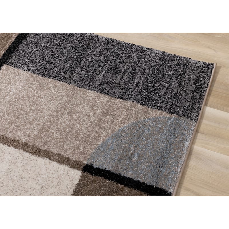 Brookfield Collection - Brown/Grey/Cream Shape Shifting Rug
