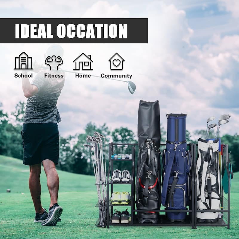 Freestanding Sports Rack Equipment Garage Organizer Golf Sport Storage