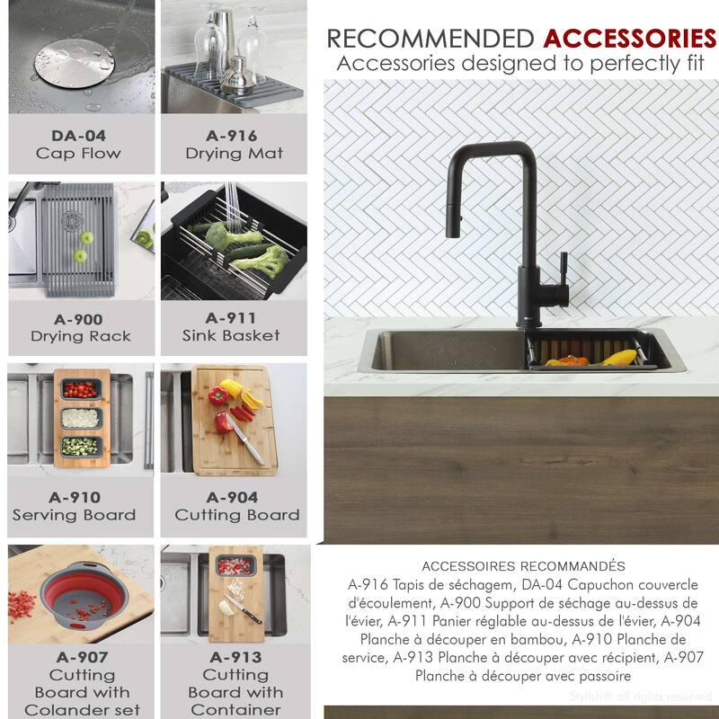 STYLISH 23 inches Dual-Mount Stainless Steel Single Bowl Kitchen Sink - 23" x 18" x 9"