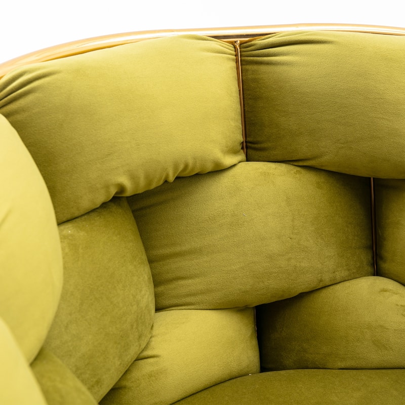 Simple Leisure Velvet Accent Chair Dresser Stool Set of 2, with Gold Metal Foot