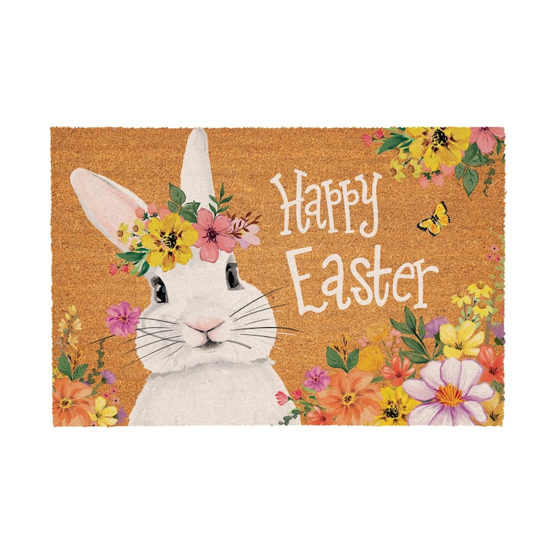 Bunny Blooms Happy Easter Coir Mat - 36" x 24"