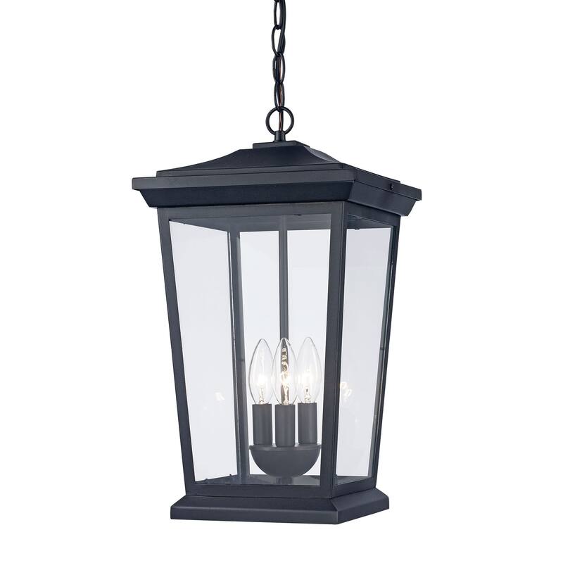 Trans Globe Turlock 1 Light Outdoor Hanging Lantern in Black
