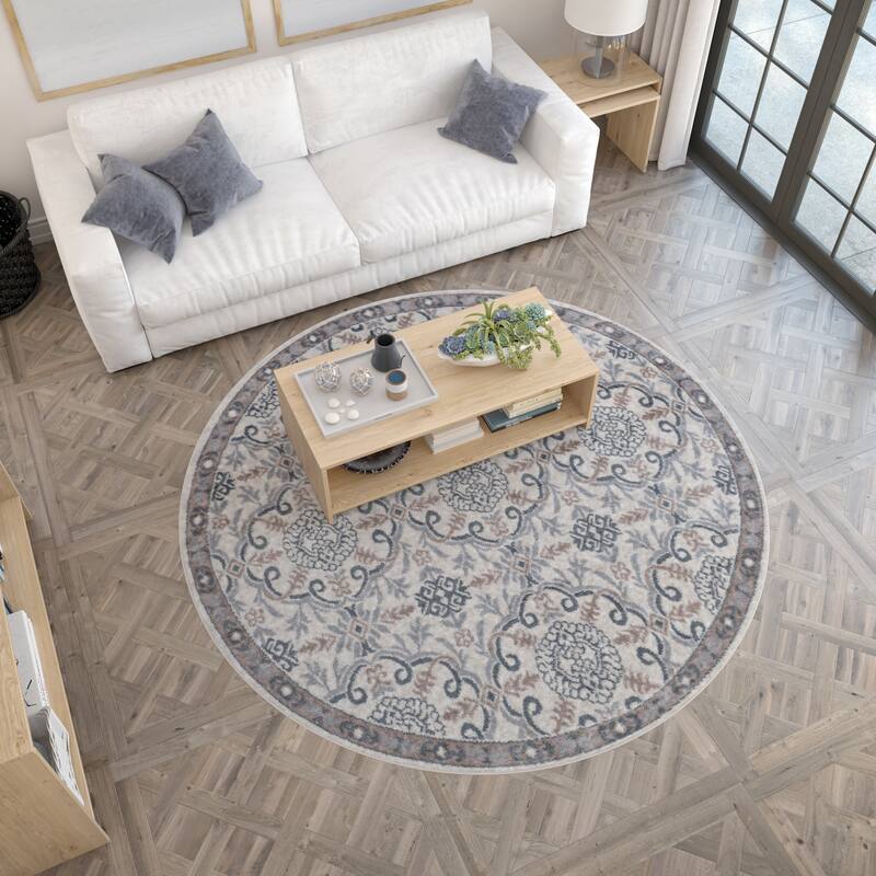 Hamilton Traditional Damask Indoor Area Rug