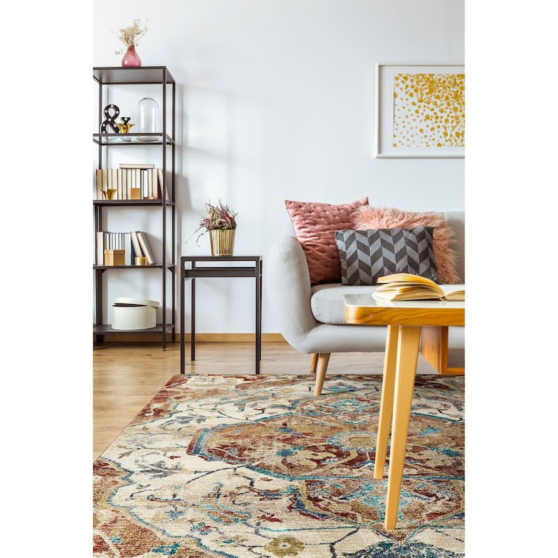 Wynnlow Denium Machine-Made Indoor Flatweave Area Rug