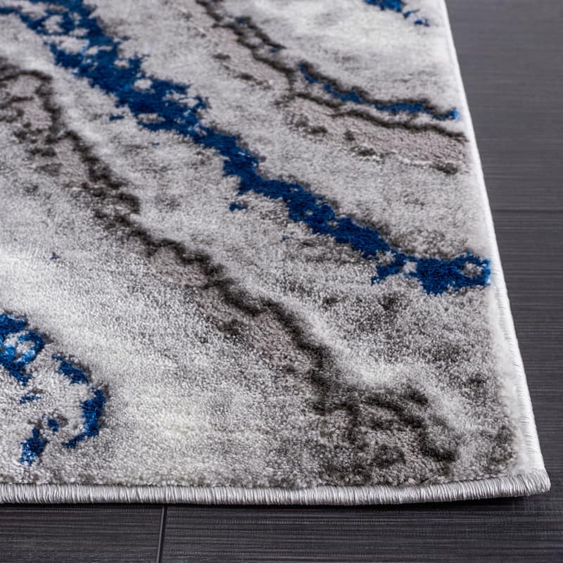 SAFAVIEH Craft Frantzeska Modern & Contemporary Rug - 6'7" Square - Grey/Blue