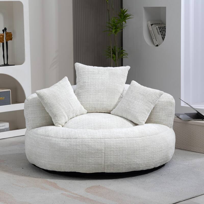 Durable Lazy Sofa Comfort Lounger, High Back Bean Bag Couch with 3 Pillows