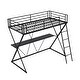 preview thumbnail 6 of 9, Industrial Twin Size Metal Loft Kids Bed with Desk,Ladder and Full-Length Guardrails,X-Shaped Frame