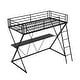 preview thumbnail 6 of 9, Twin Metal Loft Bed with Desk & Guardrails - Industrial Style with Safety