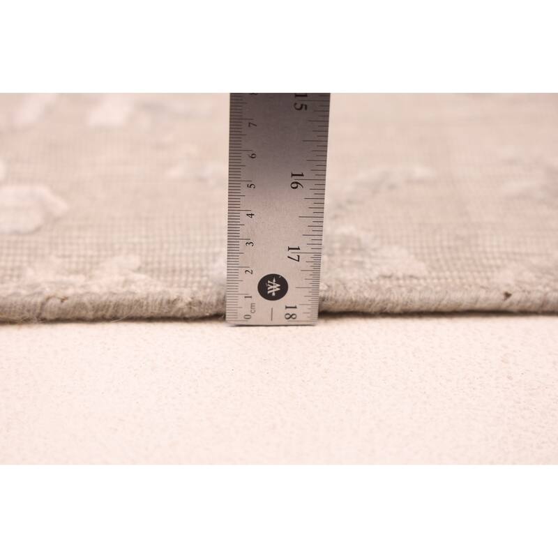 ECARPETGALLERY Hand Loomed Elysian Grey Viscose, Wool Rug - 8'3 x 9'10