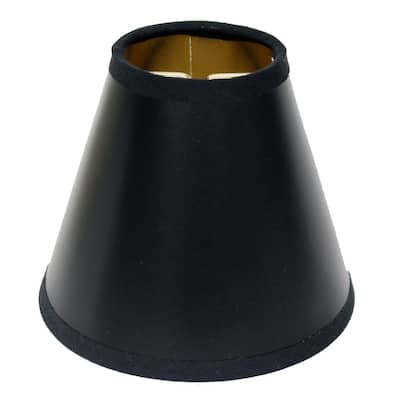 Hardback Chandelier Lampshade with Flame Clip (Set of 6), Black Animal Hide Lampshade with Gold Lining for Table Lamps