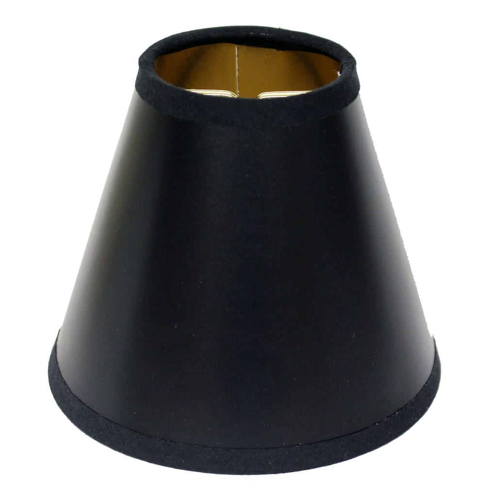 Hardback Chandelier Lampshade with Flame Clip (Set of 6), Black Animal Hide Lampshade with Gold Lining for Table Lamps