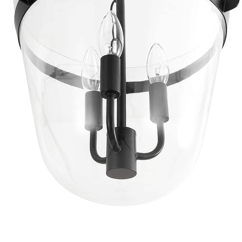 Heritage Glass Bell Jar Cage Pendant Semi Flush Ceiling Light