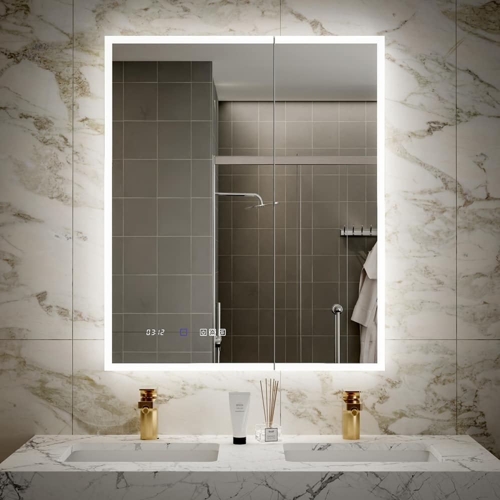 Modland 30-48" W x 32" H LED Smart Medicine Cabinet with Anti-Fog & USB