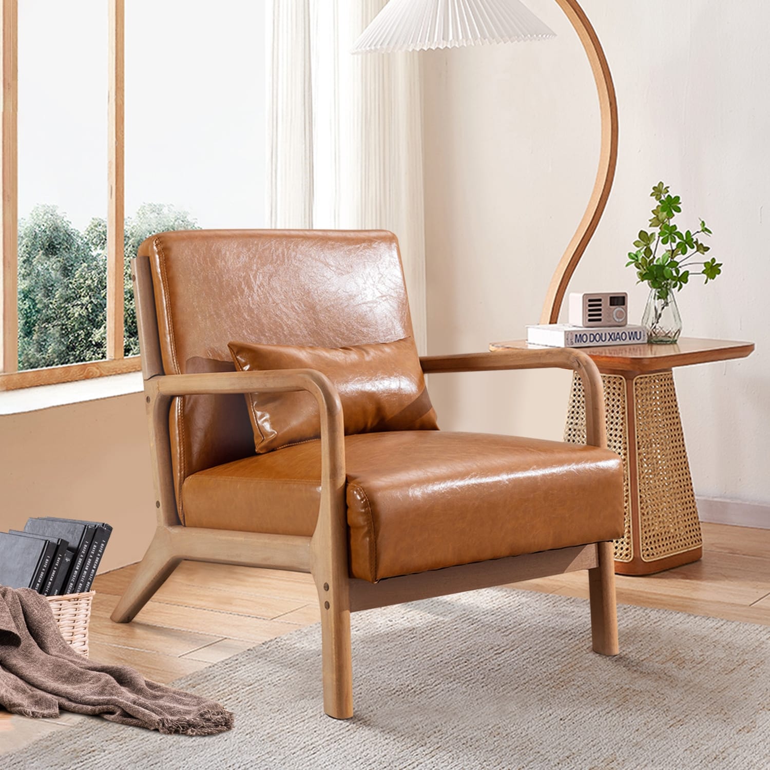 Modern wood accent chair sales
