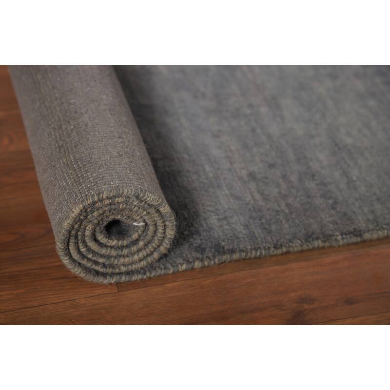 Gray Gabbeh Modern Runner Rug Handmade Wool Carpet - 2'9"x 9'7"
